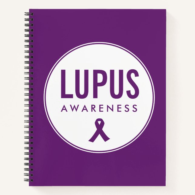 Lupus Awareness Ribbon Purple Notebook (Front)