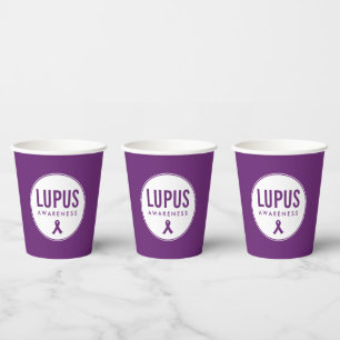 Lupus Awareness Ribbon Purple Paper Cups
