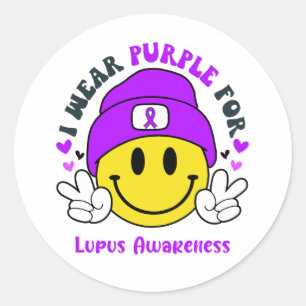 Lupus Awareness Ribbon Support Gifts Classic Round Sticker