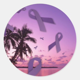 Lupus Awareness Ribbons Float Through the Tropics Classic Round Sticker