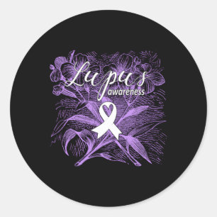 Lupus Awareness Support Strong Diva Survivor Purpl Classic Round Sticker