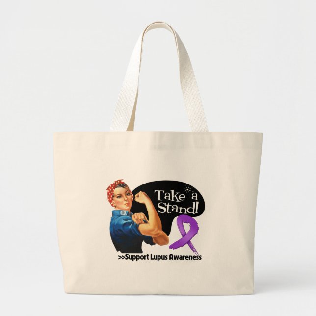 Lupus Awareness Take a Stand Large Tote Bag (Front)