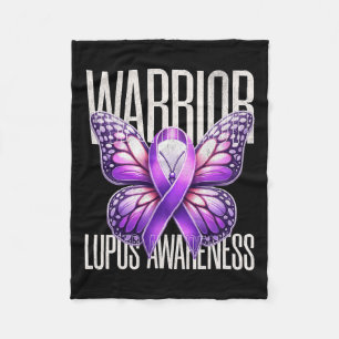 Lupus Awareness Warrior Survivor Purple Butterflie Fleece Blanket