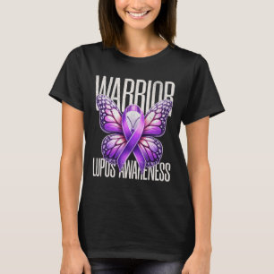 Lupus Awareness Warrior Survivor Purple Butterflie T-Shirt