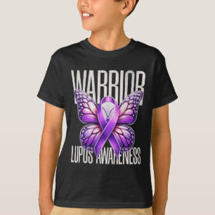 Lupus Awareness Warrior Survivor Purple Butterflie T-Shirt
