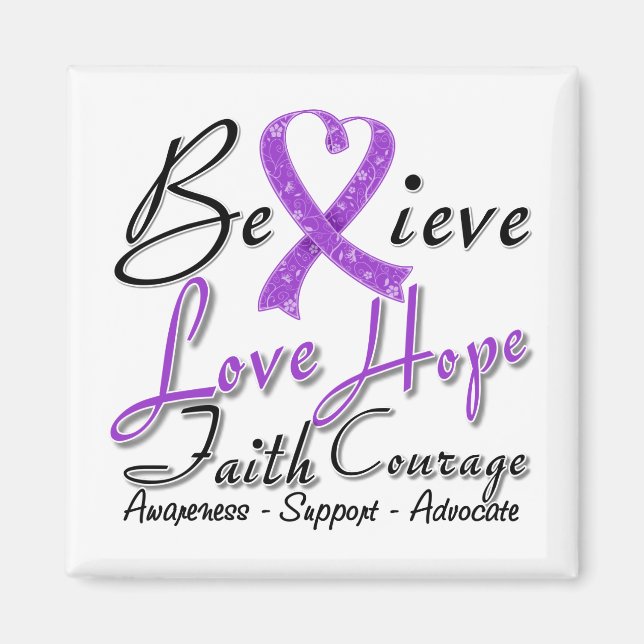 Lupus Believe Heart Collage Magnet (Front)