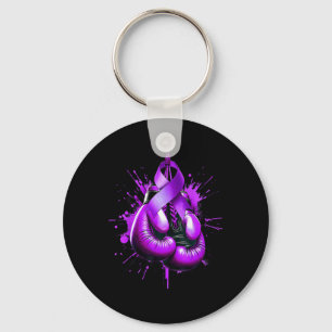 Lupus Boxing Glove Purple Ribbon Awareness Fight W Key Ring