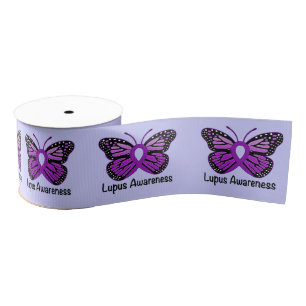 Lupus Butterfly Awareness Ribbon 3" Grosgrain Ribbon