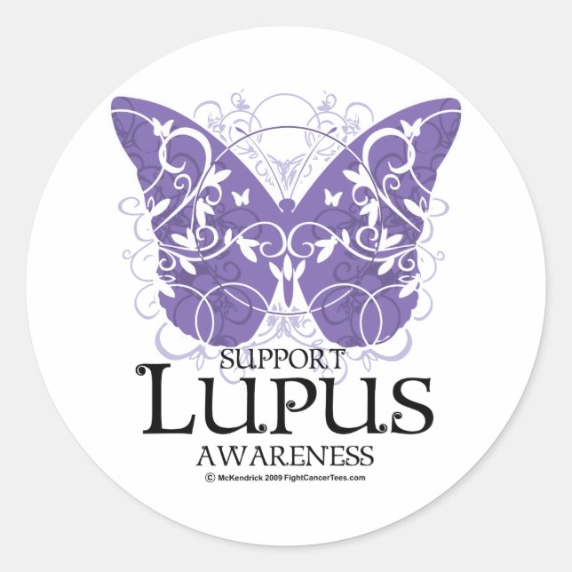 Lupus Butterfly Classic Round Sticker (Front)