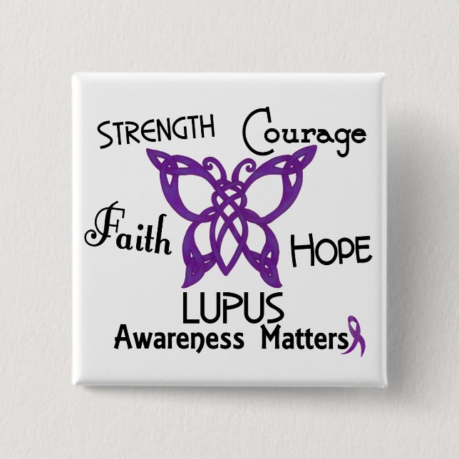 Lupus Celtic Butterfly 3 15 Cm Square Badge (Front)