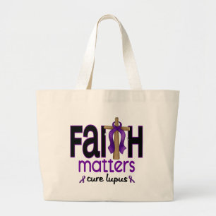 Lupus Faith Matters Cross 1 Large Tote Bag