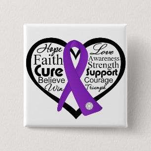 Lupus Heart Ribbon Collage 15 Cm Square Badge