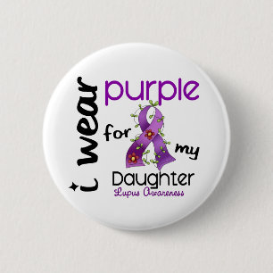 Lupus I WEAR PURPLE FOR MY DAUGHTER 43 6 Cm Round Badge