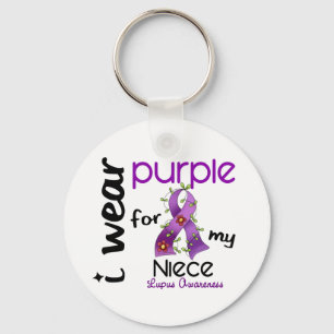 Lupus I WEAR PURPLE FOR MY NIECE 43 Key Ring