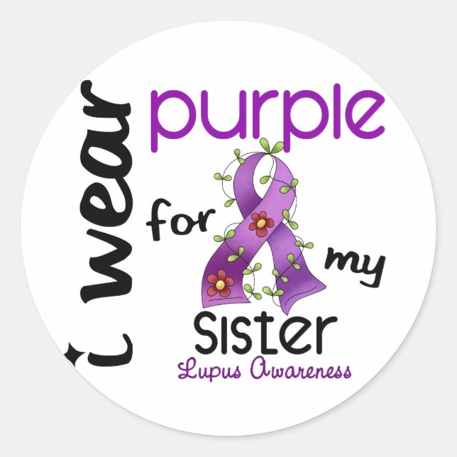 Lupus I WEAR PURPLE FOR MY SISTER 43 Classic Round Sticker (Front)