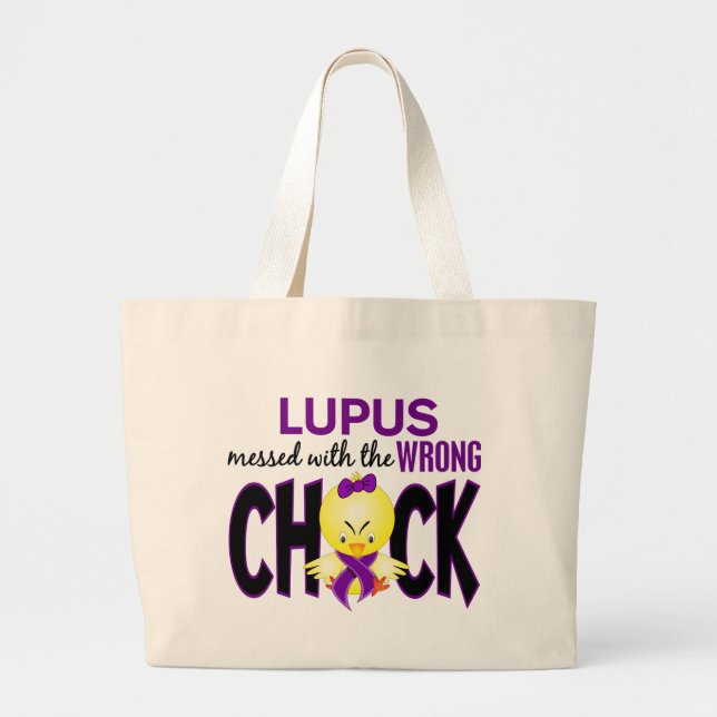 Lupus Messed With The Wrong Chick Large Tote Bag (Front)