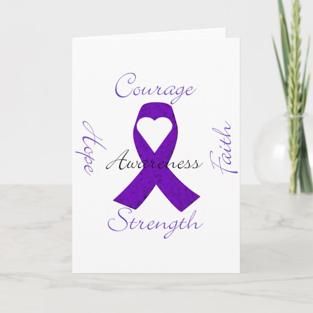 Lupus Pancreatic Thyroid purple ribbon awareness Card (Front)