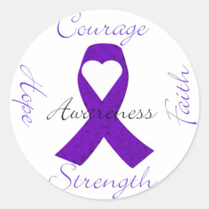 Lupus Pancreatic Thyroid purple ribbon awareness Classic Round Sticker