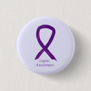 Lupus Purple Awareness Ribbon Custom Art Pin