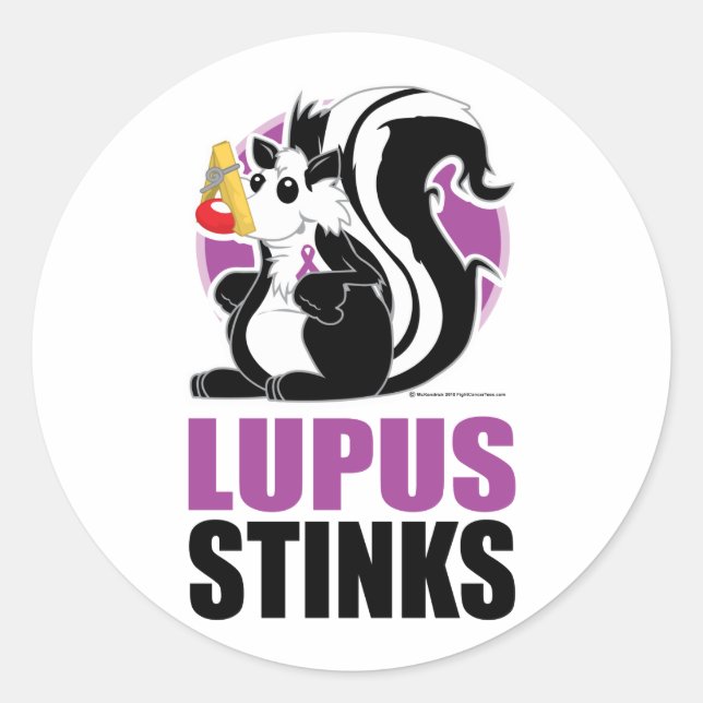 Lupus Stinks Classic Round Sticker (Front)