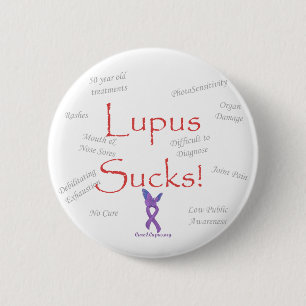 lupus_sucks 6 cm round badge