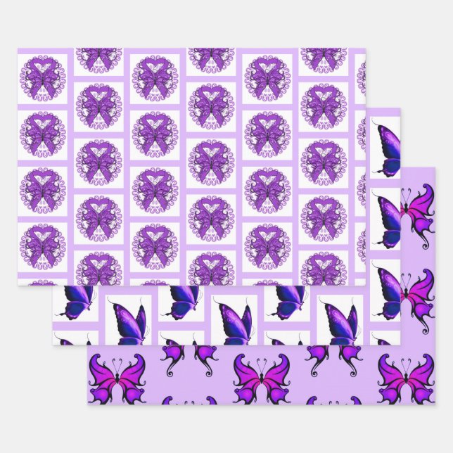 Lupus Support Wrapping Paper Gift Wrap Butterfly (Set)
