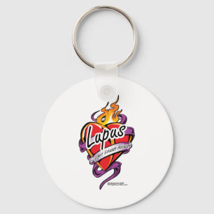 Lupus Tattoo Heart Key Ring