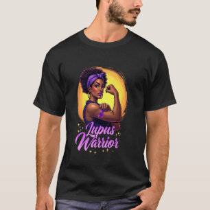 Lupus Warrior Afro Black Woman Wear Purple Ribbon T-Shirt