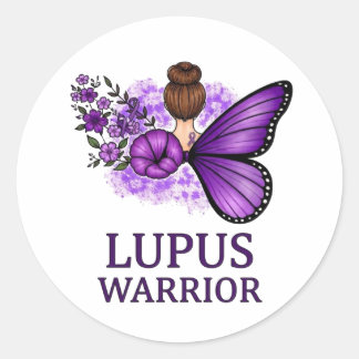 Lupus Warrior Butterfly Sticker | Purple Awareness