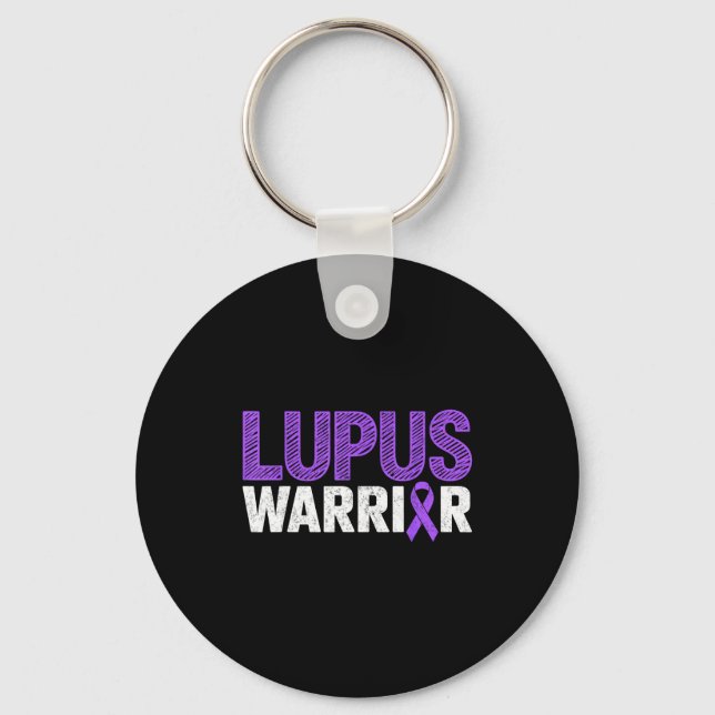 Lupus warrior fighter survivor sle awareness key ring (Front)