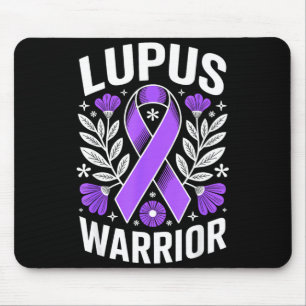 Lupus warrior floral awareness fighter purple mouse mat