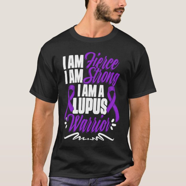 Lupus Warrior  Lupus Purple Ribbon Lupus Awareness T-Shirt (Front)