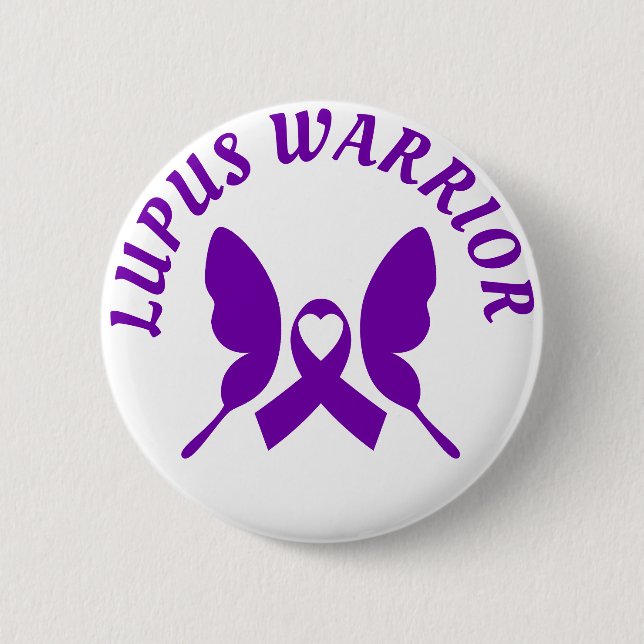 Lupus Warrior Purple Awareness Ribbon 6 Cm Round Badge (Front)