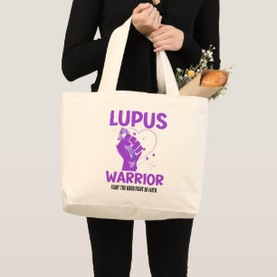 LUPUS WARRIOR Purple Raising Awareness Month Large Tote Bag