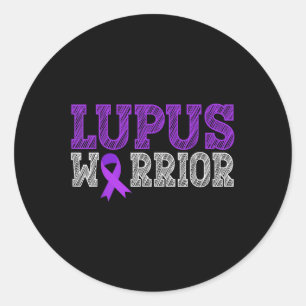Lupus Warrior Purple Ribbon Lupus Awareness Month  Classic Round Sticker