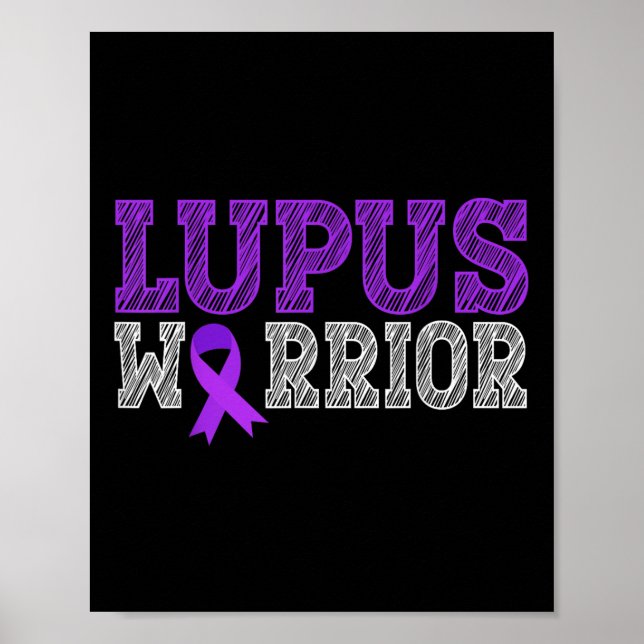 Lupus Warrior Purple Ribbon Lupus Awareness Month  Poster (Front)