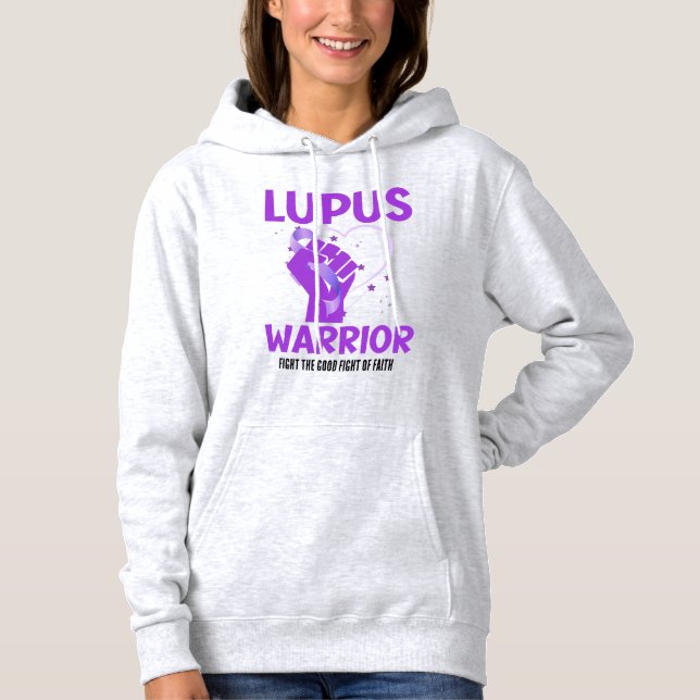 LUPUS WARRIOR Purple Ribbon Raising Awareness Hoodie (Front)