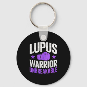 Lupus warrior unbreakable awareness purple ribbon key ring
