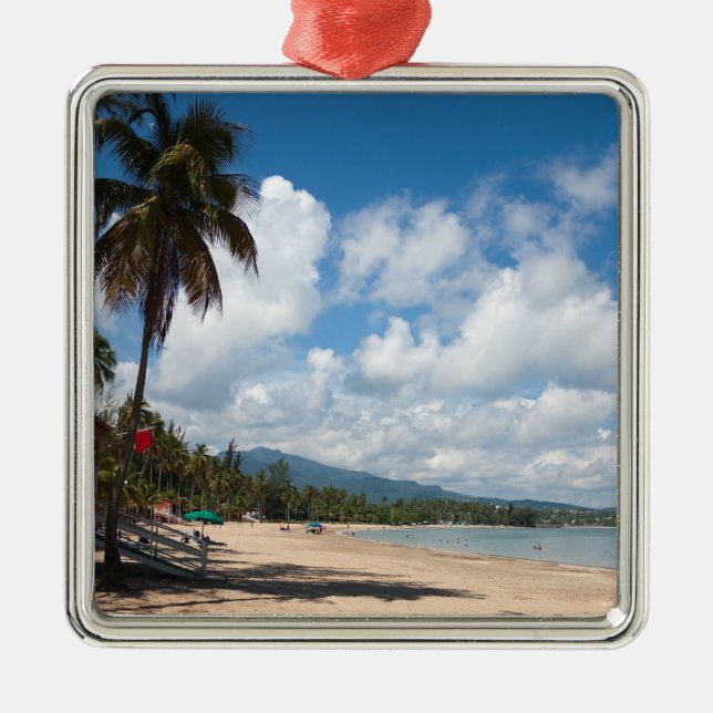 Luquillo Beach Puerto Rico Metal Tree Decoration (Front)