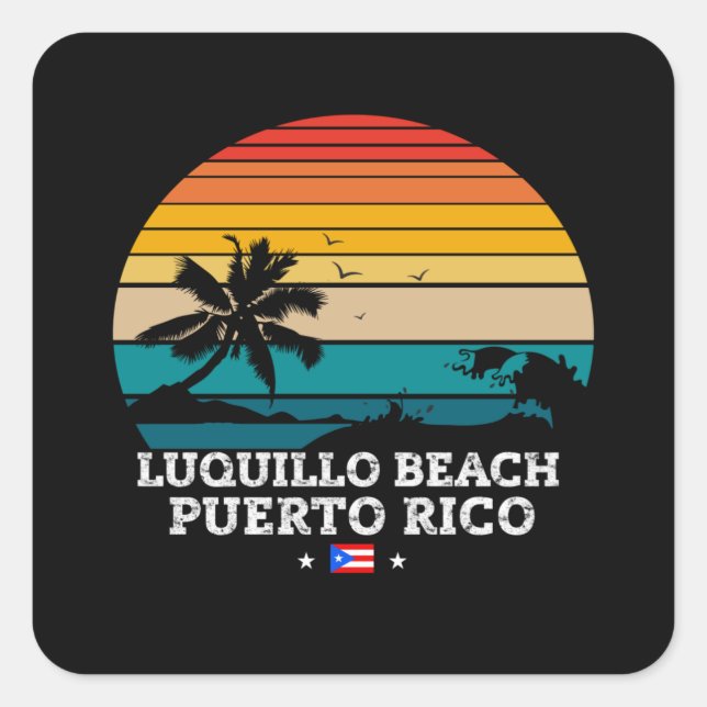 LUQUILLO BEACH PUERTO RICO SQUARE STICKER (Front)