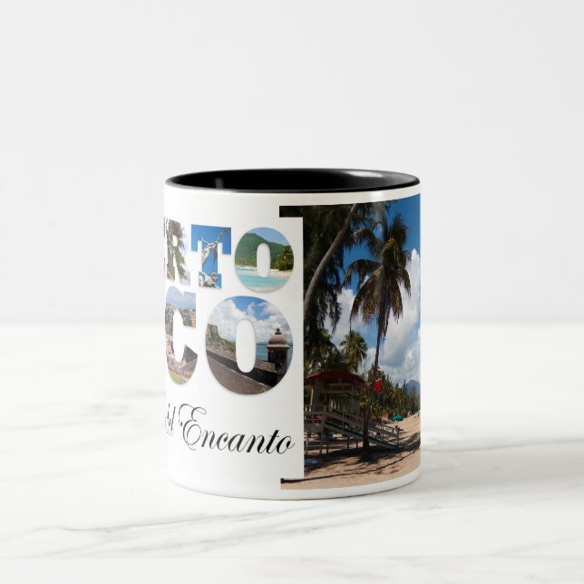 Luquillo Beach Puerto Rico Two-Tone Coffee Mug (Center)