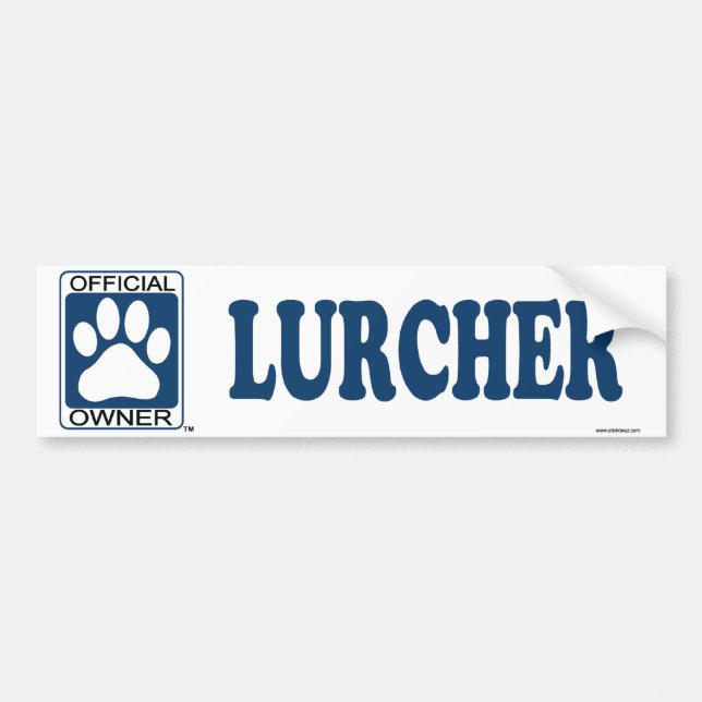 Lurcher Blue Bumper Sticker (Front)