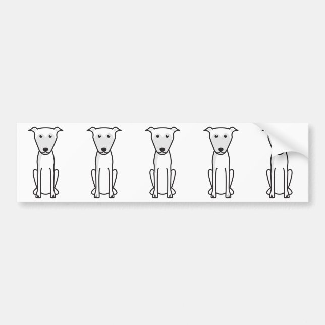 Lurcher Dog Cartoon Bumper Sticker (Front)