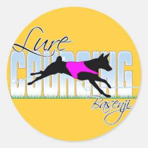 Lure Coursing Basenji Classic Round Sticker