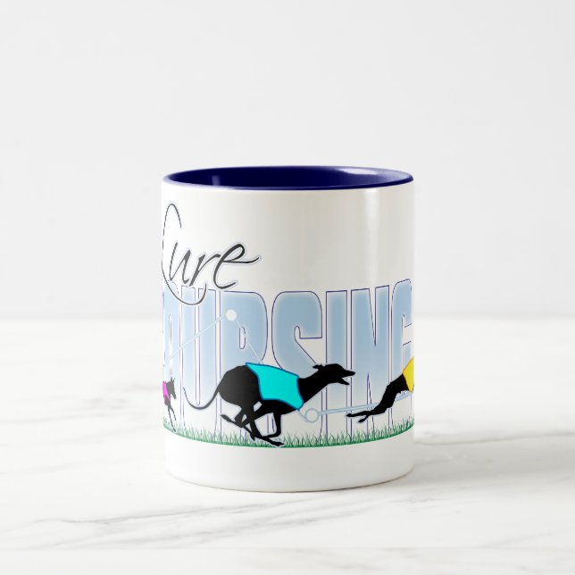 Lure Coursing Dogs Two-Tone Coffee Mug (Center)