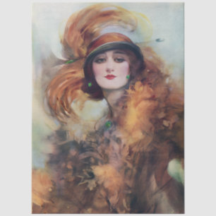 Lure of the green eyes vintage woman tissue paper