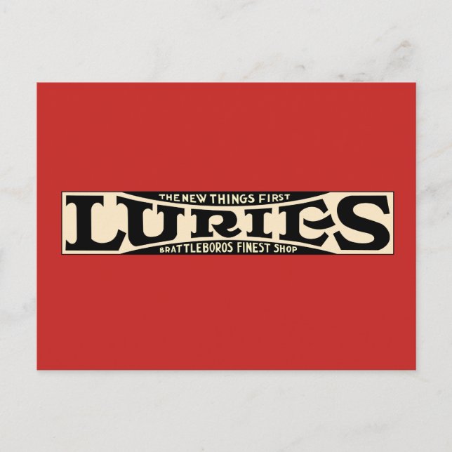 Luries - Brattleboro's Finest Shop Postcard (Front)