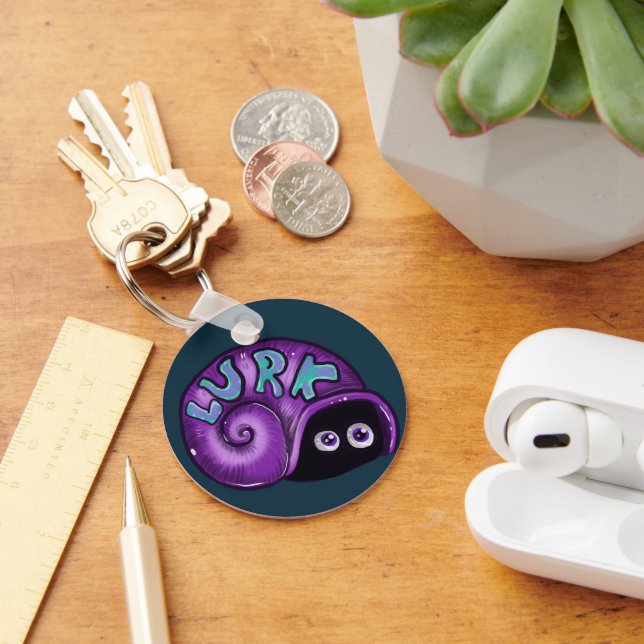 Lurk Introvert Snail Emote  Key Ring (Desk)