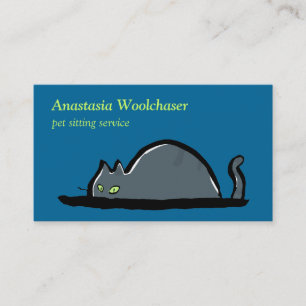 lurking cat - pet sitting business card