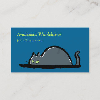 lurking cat - pet sitting business card